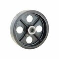 Global Industrial 6in x 2in Mold-On Rubber Wheel, Axle Size 1/2in 748609A